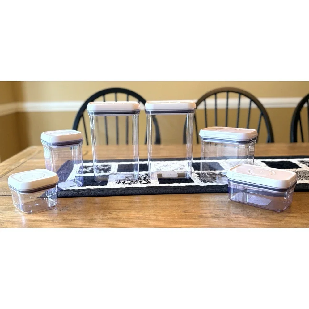 Lot of 6 OXO Good Grips POP Food Storage Containers White Lids